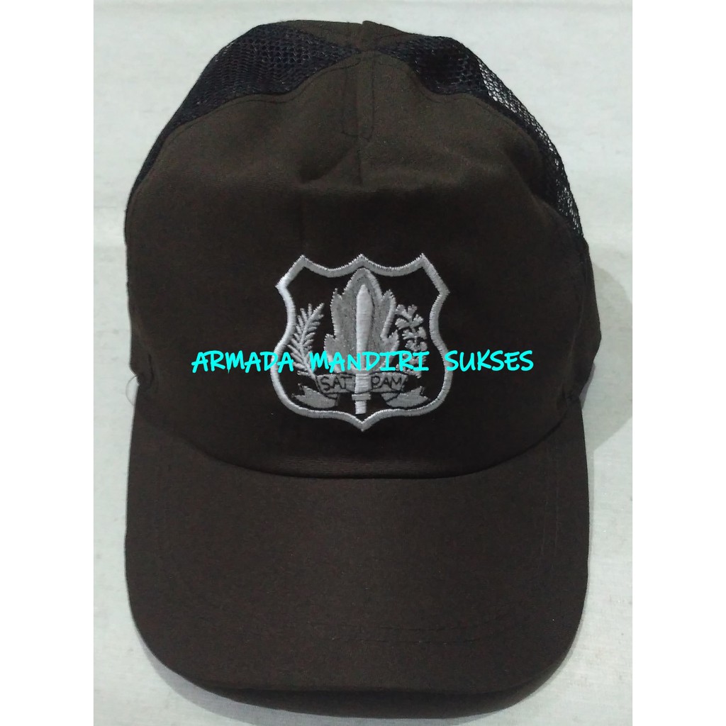 Topi Larici Satpam Coklat - Topi Satpam Coklat