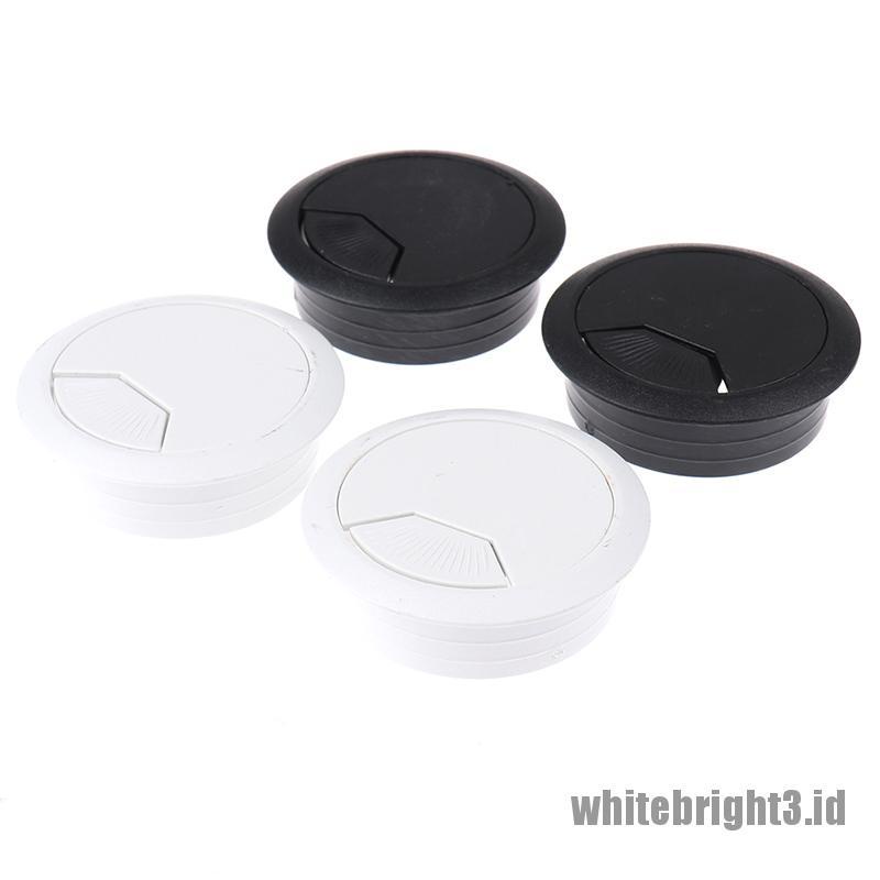 ❤White3 Warna Putih❤ Cover Lubang Meja Komputer Diameter 50mm