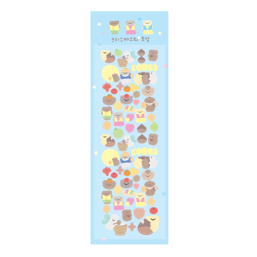 Galicici Stiker laser Motif Beruang / PET Goo Silver Gaya Korea Untuk Dekorasi Kartu DIY