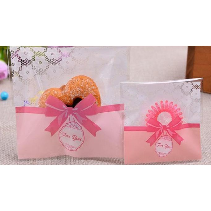 

Plastik Fancy Cookies - Kue - Permen Accessories Pink Lace Bow 7X7