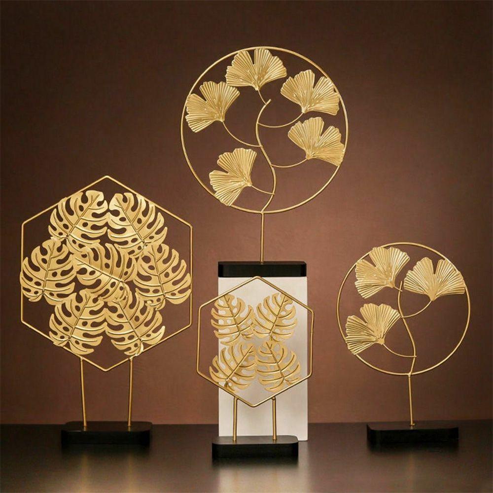 Nanas Gingko Turtle Daun Ornamen Aksesoris Desktop Kerajinan Tangan Golden Art Figurine