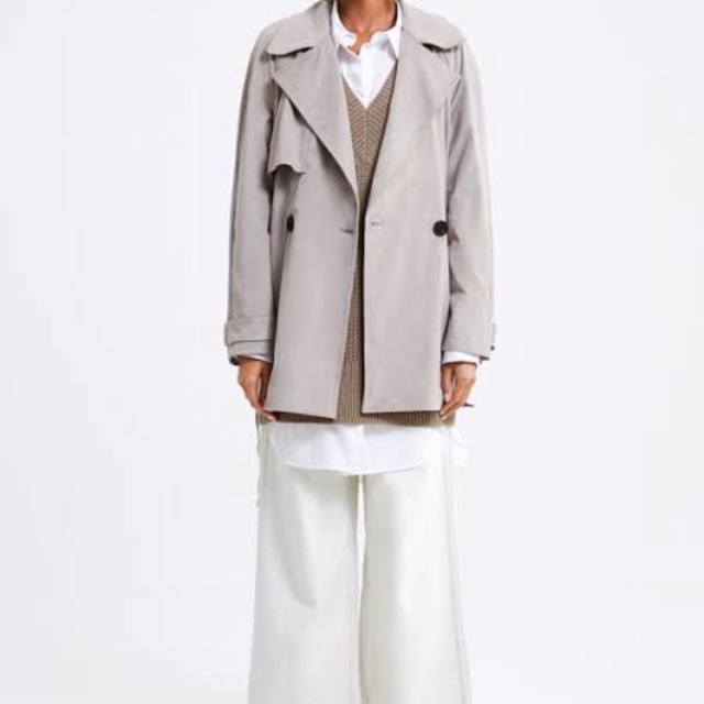 Coat Zara - Faux Suede Trench Grey