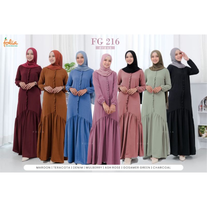 RUMAH FASHION354- GAMIS FOLIA TERBARU FOLIA FG 216 GAMIS CANTIK ORIGINAL BRAND FOLIA [ GAMIS TERBARU