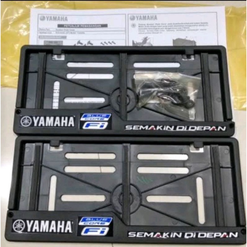 DUDUKAN COVER PLAT TEMPAT PLAT NOMOR YAMAHA BLUE CORE FI 1 PASANG