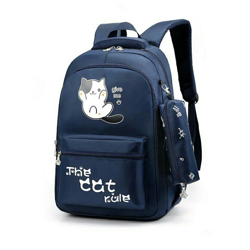 [COD] Tas Ransel Karakter Kucing Backpack Wanita Cewek Sekolah SD SMP Murah Kekinian Style Korea