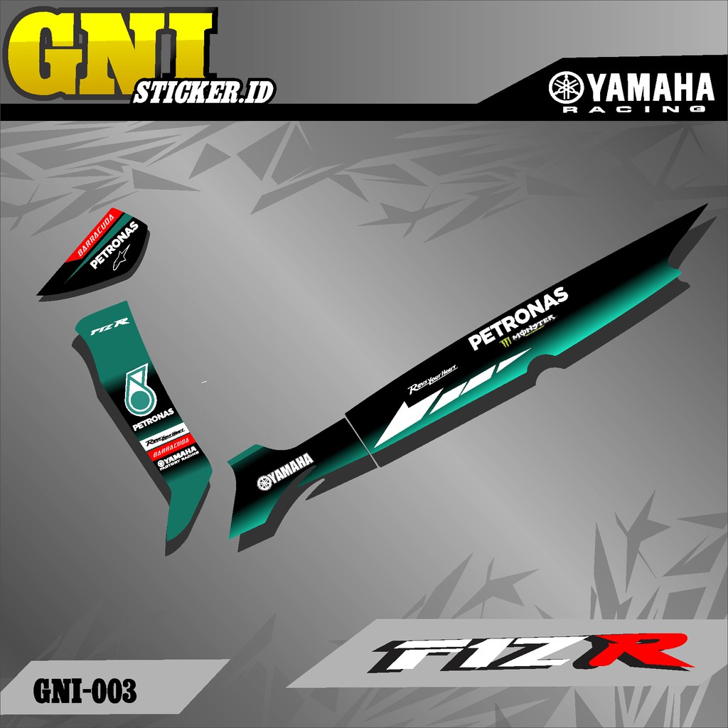 Sticker Striping FIZ R SEMI FULL VARIASI MOTOR YAMAHA FIZ R Desain Petronas GNI 003