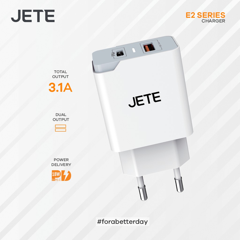 Adapter Charger QC 3.0 with PD JETE E2  - Garansi Resmi 12 Bulan