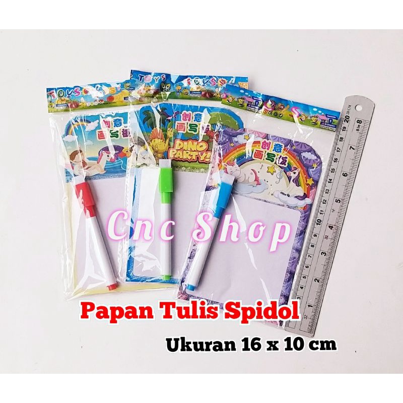 Papan Tulis Karton Karakter Anak +Spidol Mainan Anak Edukatif Goodiebag Souvenir Ultah Murah