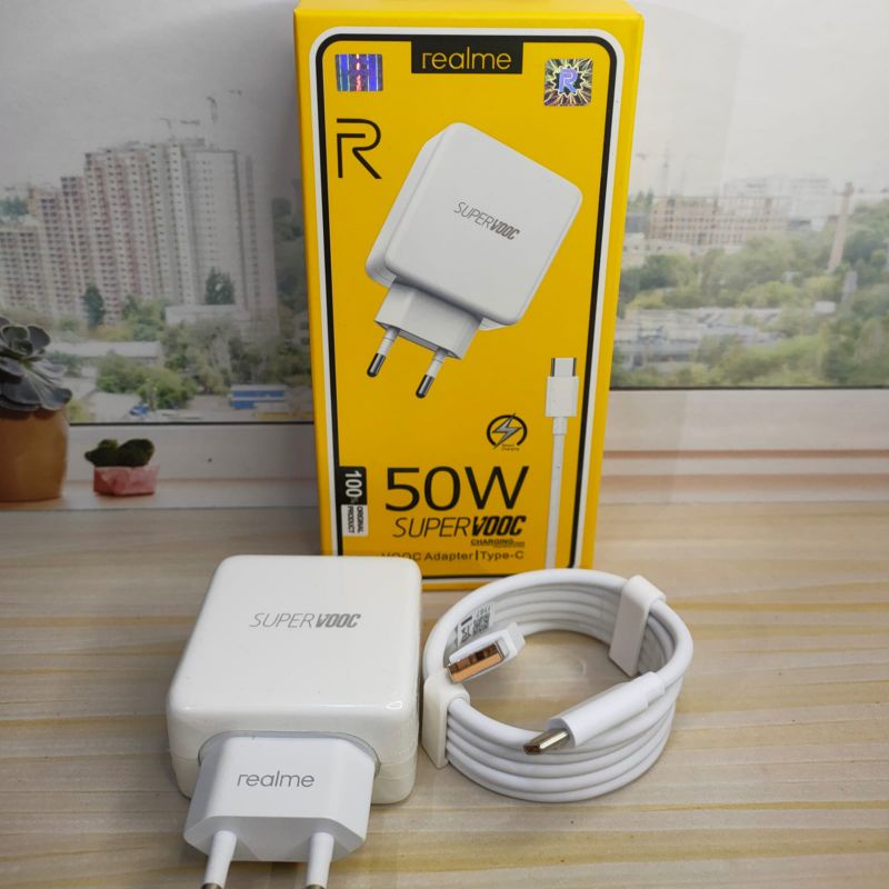 Charger Realme Super VOOC Original 100% 20Watt/30Watt/33Watt/50Watt/65Watt/80Watt USB  Tipe C