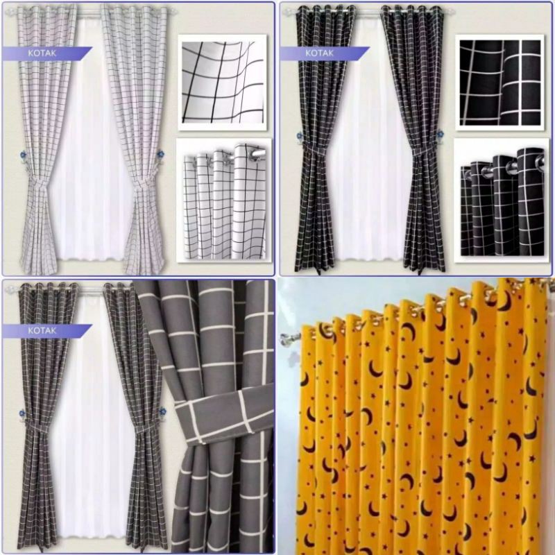 gorden jendela gorden kotak hordeng korden katun minimalis