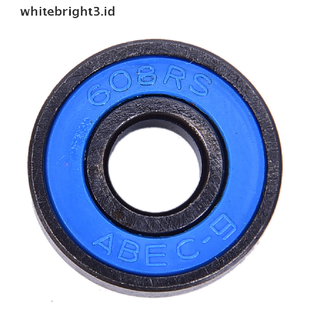 (whitebright3.id) 10pcs / set 608 2RS Bearing Deep Groove Bahan Baja 608RS 608-2RS