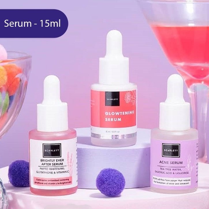 Scarlet / Scarlett Whitening Serum - Glowtening - Brightly Ever After - Acne Serum - C-Power Serum - 15ml