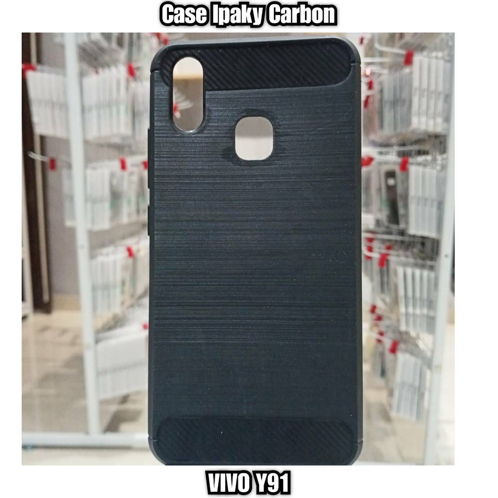 VIVO Y11 Y19  V17  V17 PRO  Y12 Y15 Y17 2019 V15 V15 PRO  Y91 Y95  Softcase iPAKY Carbon - Hitam