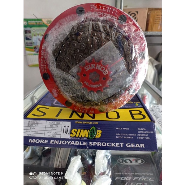 Gir Sinnob CBR150  CB150R  Megapro New Megapro Tiger 428  Comfort seri Rantai Hitam
