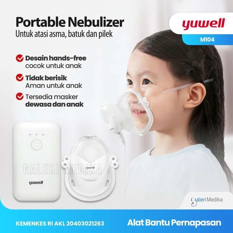 Nebulizer Portable Yuwell  . Alat Uap Asma Sesak Napas Batuk Pengencer Dahak