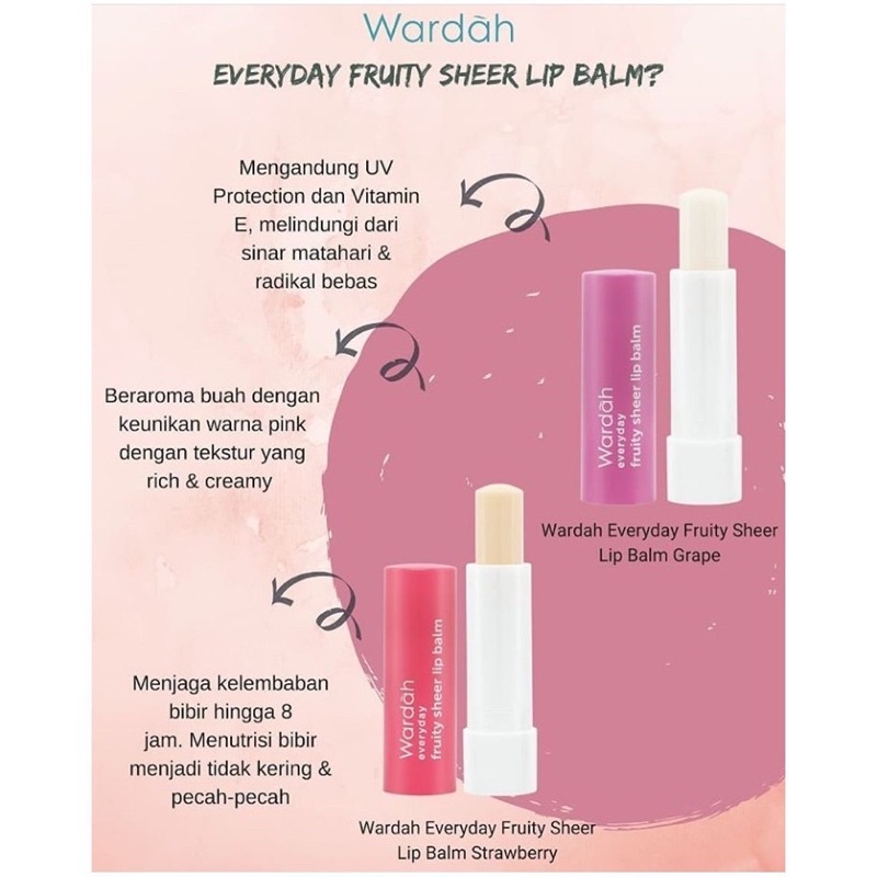 WARDAH Everyday Fruity Sheer Lip Balm &amp; Moisture Lip Nutrition lipbalm pelembab bibir (VC)