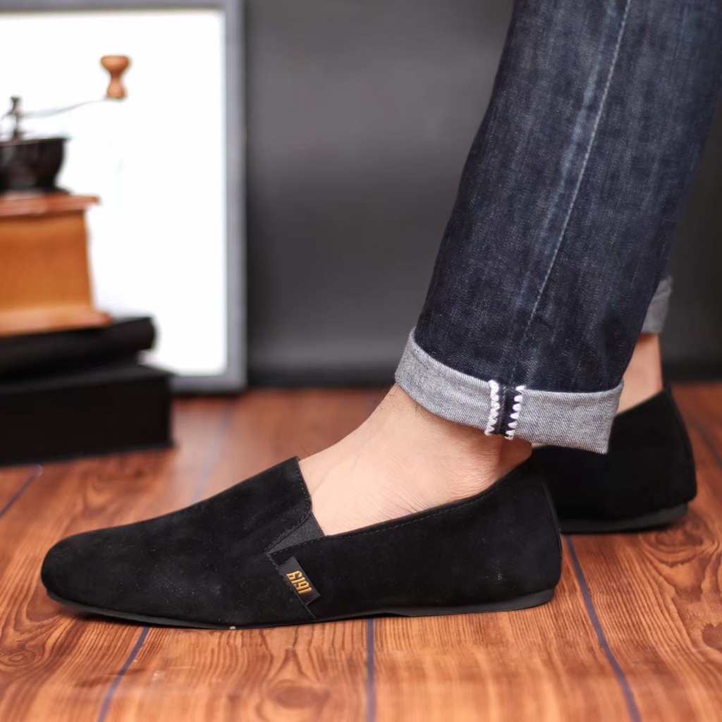 HDS x CORD - Sepatu Slip On Pria Sepatu Casual Pria Sepatu Kulit Syntetic Pria Sepatu Original Sepatu Kasual Santai Kuliah Gaya Keren Kekinian Ori Murah Terlaris