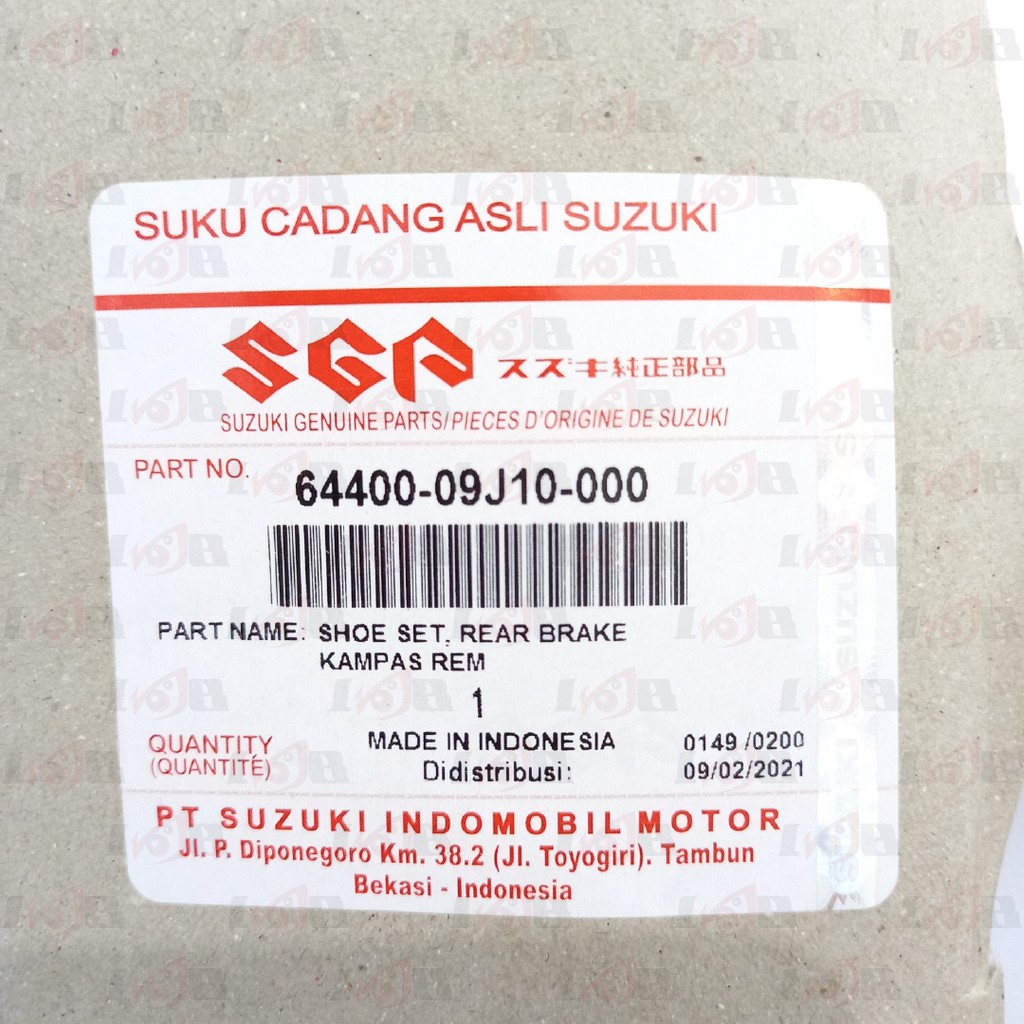 ORIGINAL Kampas Rem Belakang Suzuki Nex Firodo Tromol non cakram Rear Ori SGP