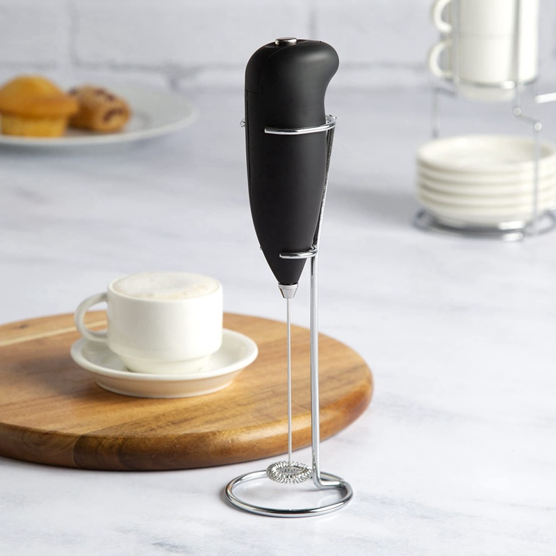 Milk Frother with Stand Handheld Whisk Drink Foamer Mini Blender Mixer for Coffee Frappe proof Matcha Espresso