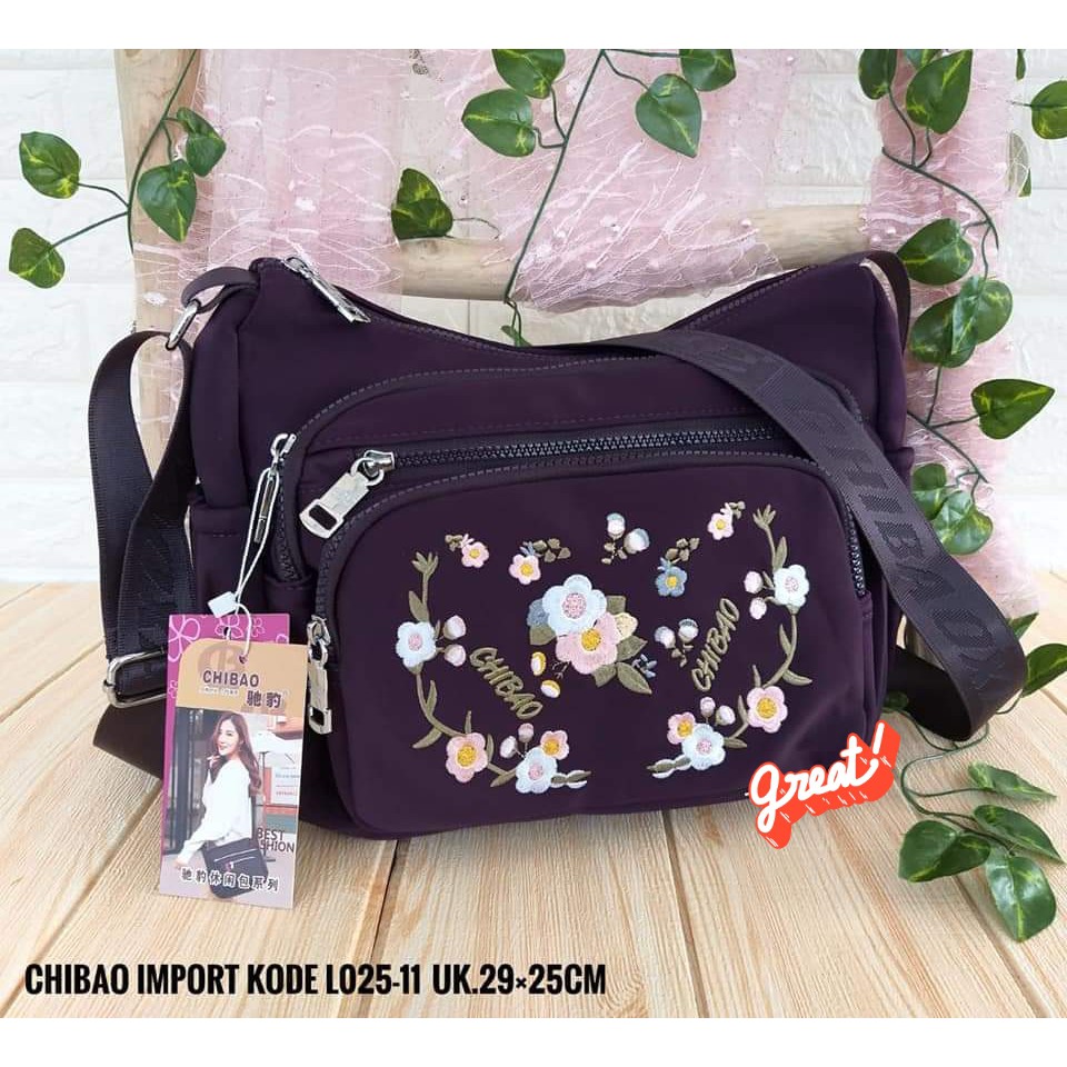 Tas Slempang Wanita Chibao L025-11 Motif Bunga TERBARU CHIBAO SLEMPANG SPECIAL PRICE BISA BAYAR COD!