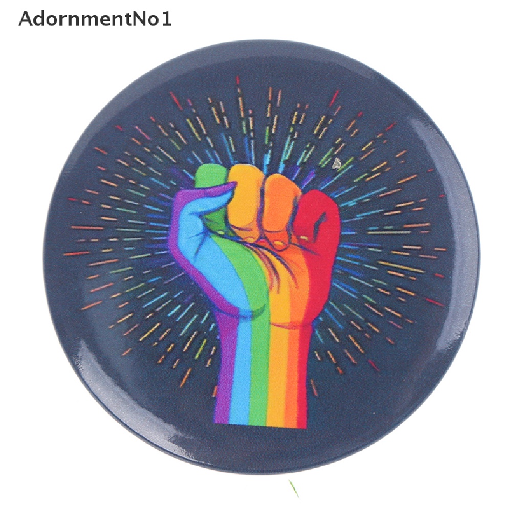 (AdornmentNo1) Lgbt Bros / Pin Bentuk Jari Tangan Pelangi Bahan Metal Untuk Aksesoris Denim / Pakaian