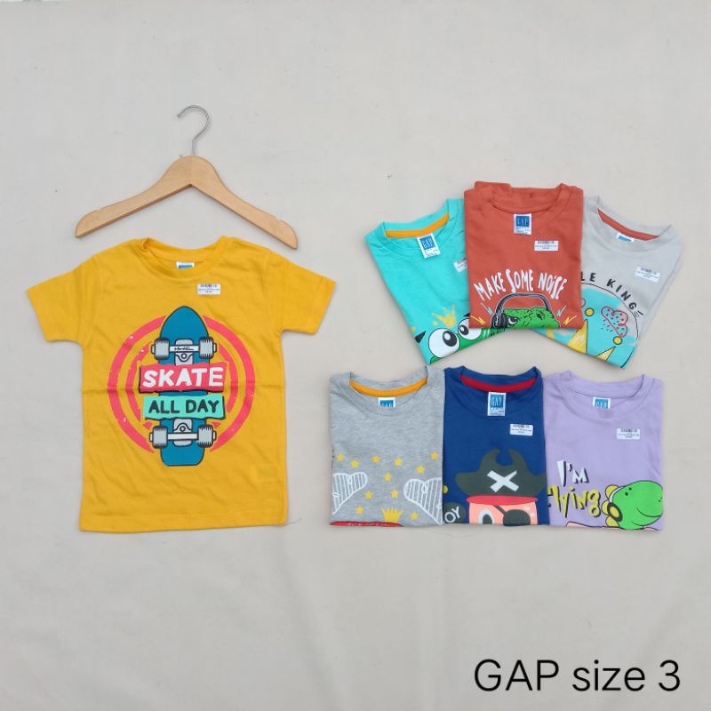 kaos atasan anak cewek cowok GAP dan mylymee size 1 - 12 thn panjang dan pendek