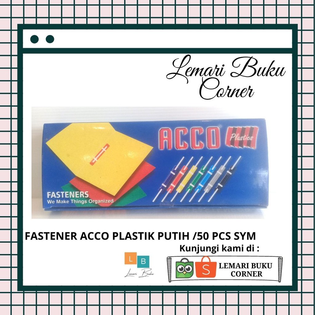 

FASTENER ACCO PLASTIK PUTIH /50 PCS SYM