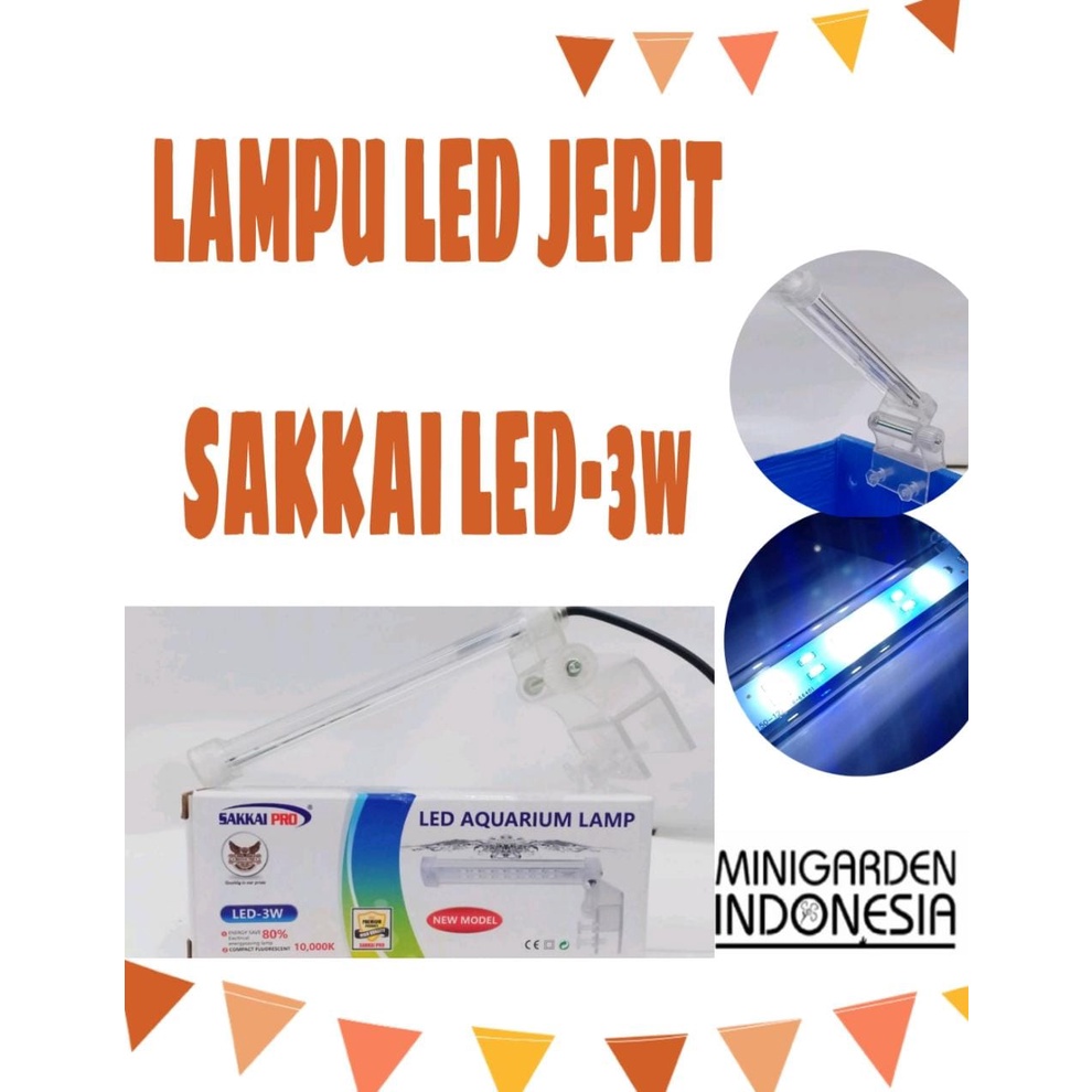 LAMPU GANTUNG SAKKAI PRO LED 3W JEPIT 3 WATT LAMPU AQUARIUM AQUASCAPE