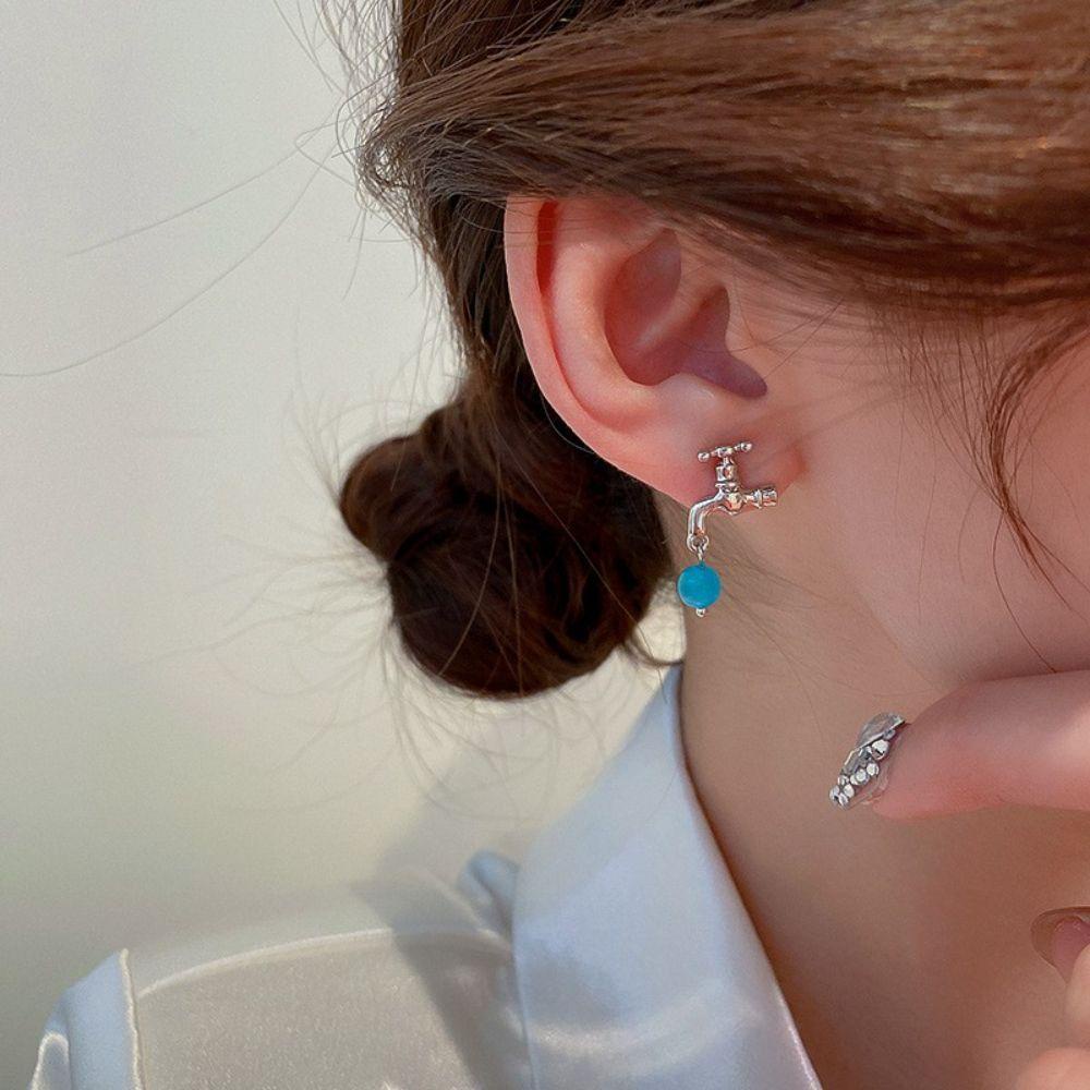 Needway Stud Earrings Gadis Kreatif Tren Perhiasan Tetesan Air Mode Kran Gaya Korea