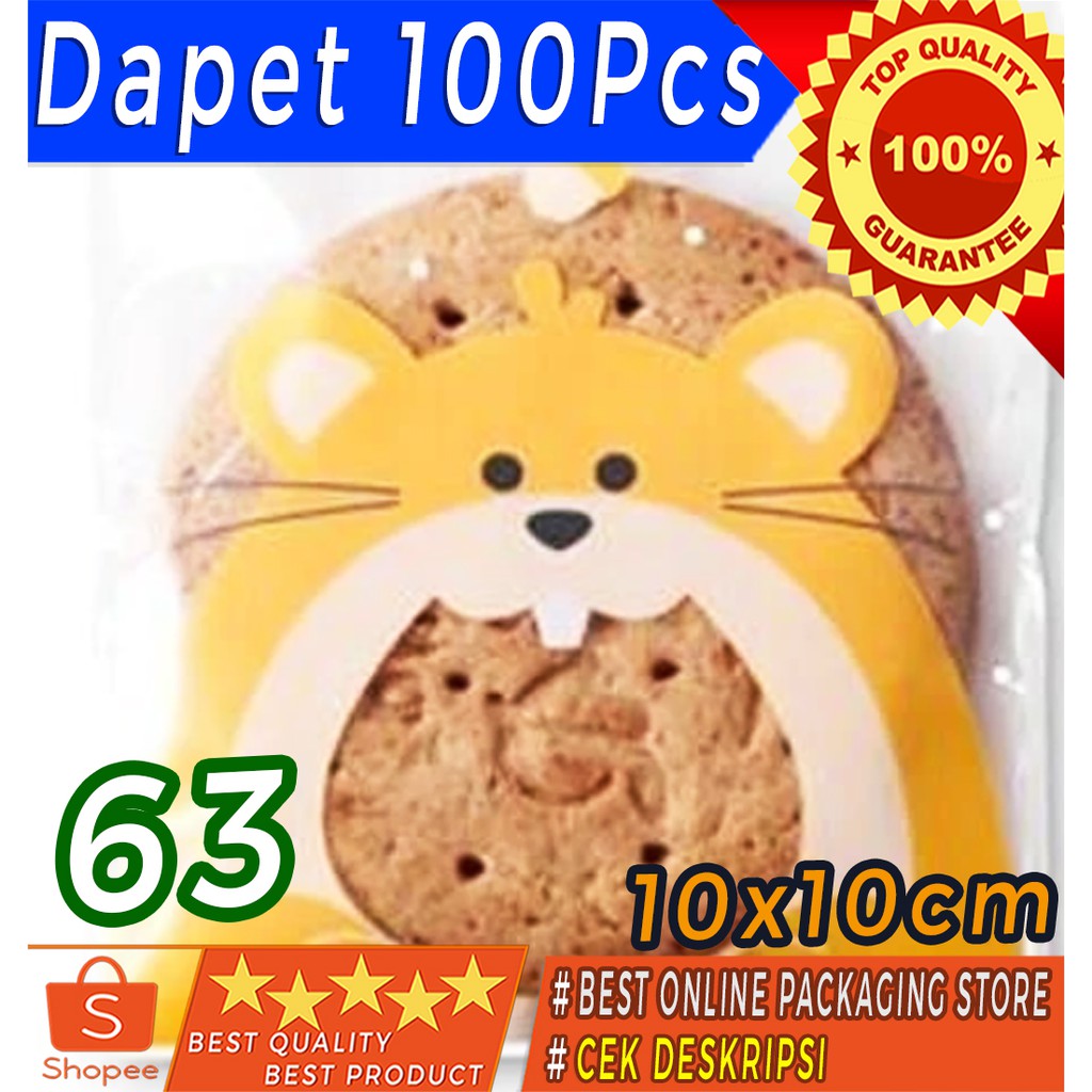 

( TERLENGKAP&TERMURAH ) COOKIES BAG / PLASTIK COOKIES MOTIF 10x10 - 63 isi 100lbr