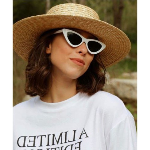 DF VZ027 Kacamata Segitiga Kacamata Korean Kacamata Hitam Ulzzang Triangle Vintage Cat Eye Sunglasse