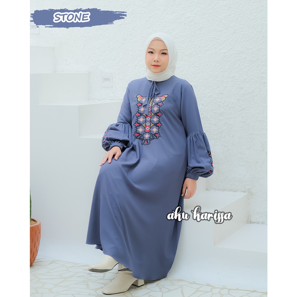 Midi Dress Bordir Terbaru Aku Karissa - Juliani Midi Dress Muslim