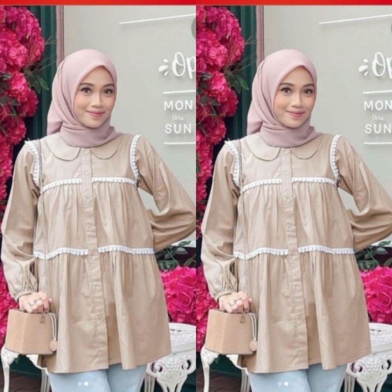 KEMEJA BLOUSE WANITA - INTAN BLOUSE - BLOUSE RENDA