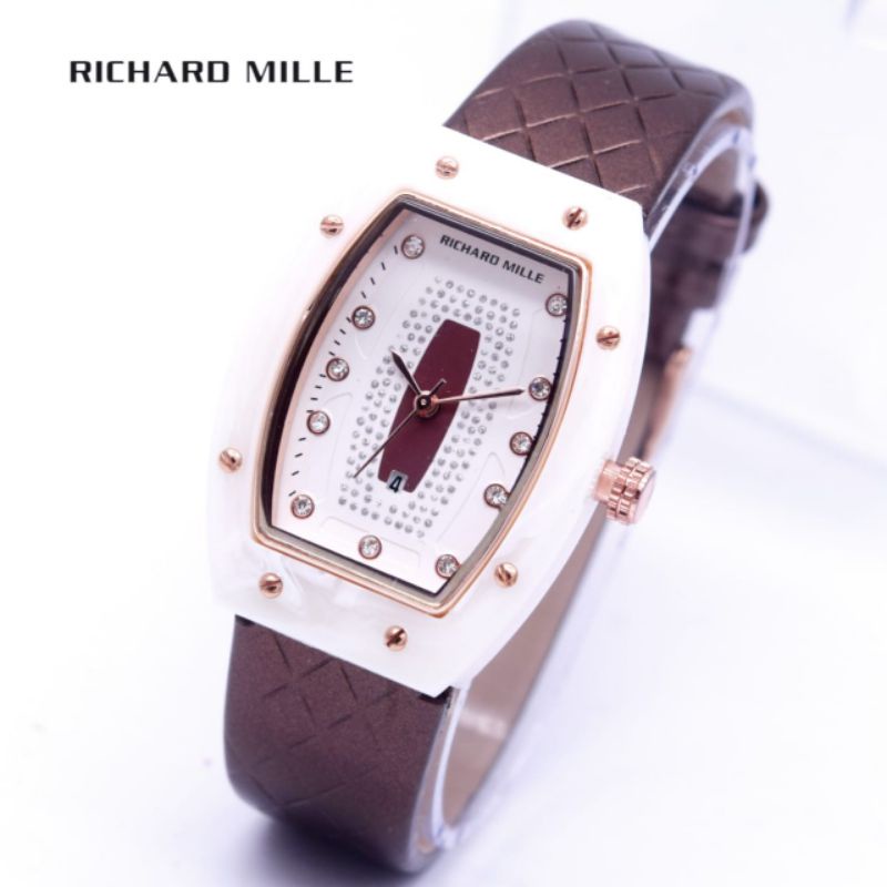 (HR)JAM TANGAN WANITA RM NEW COLLECTION FASHION WANITA TALI KULIT PREMIUM RING ROSEGOLD FREE BOX KAN
