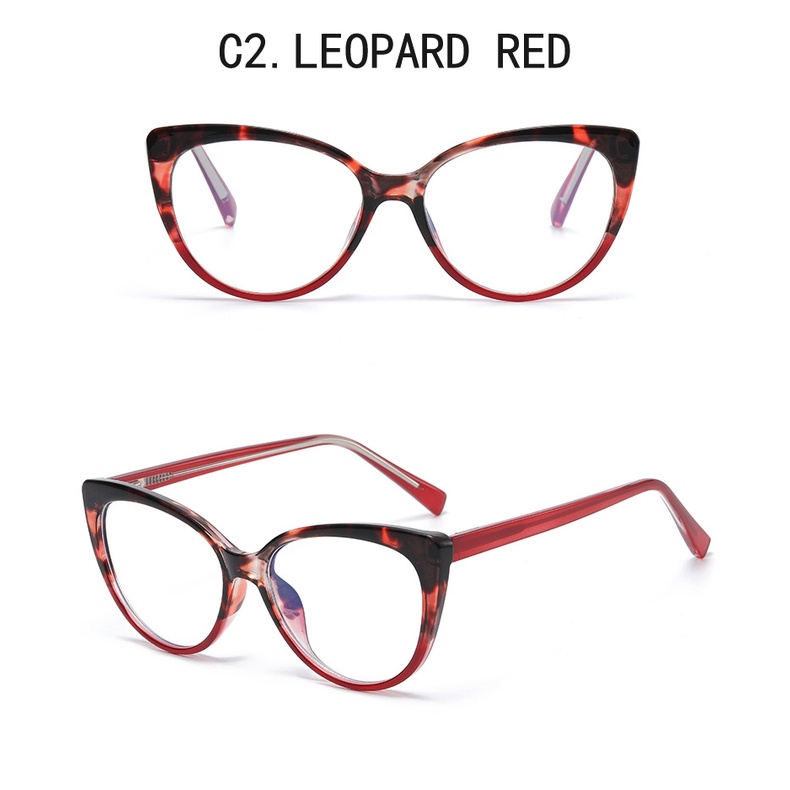 Kacamata Optik Lensa Mata Kucing TR90 Ultra Ringan Non slip Anti blue Light Transparan Gaya Retro