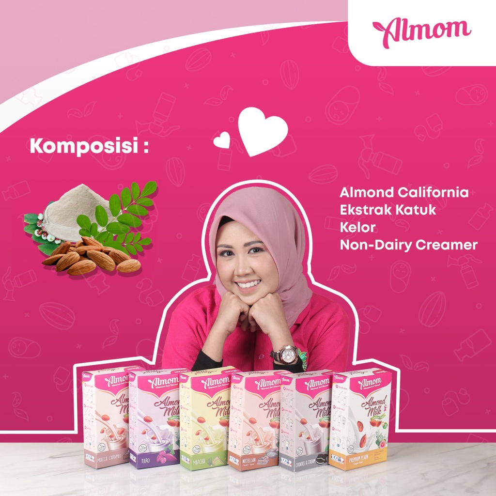 ALMOM Premium Plain Almond Milk Susu Pelancar Asi / Asi booster Sari Almond