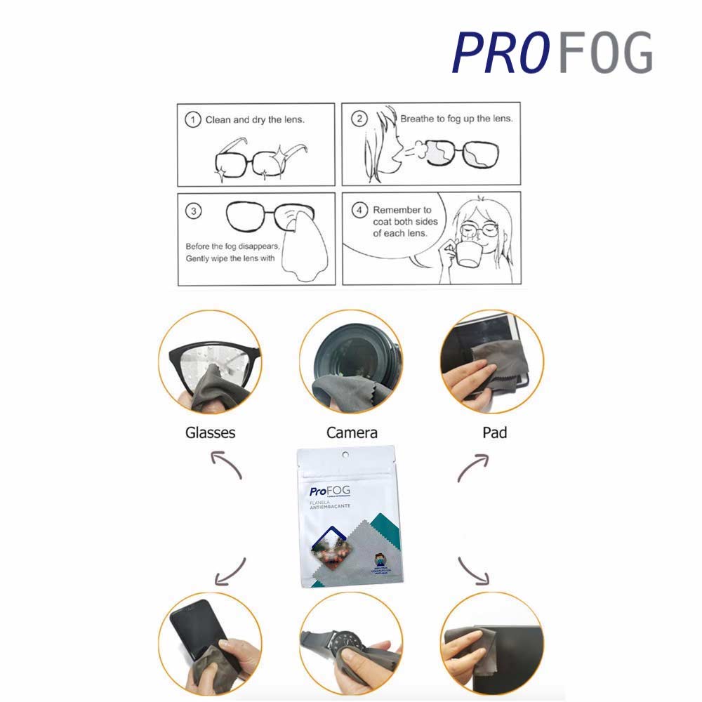 Pro Fog Original 100% - Anti Fog - Kain Lap Kacamata Anti Embun dan Kabut - Cleaning Wipes