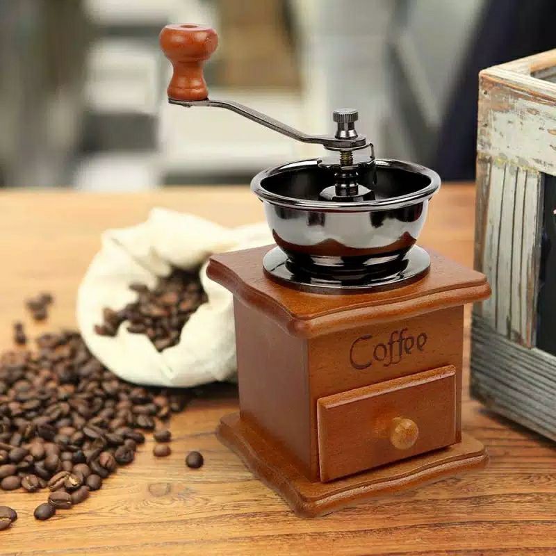 Manual Coffee Grinder | Penggiling kopi manual kayu Vintage