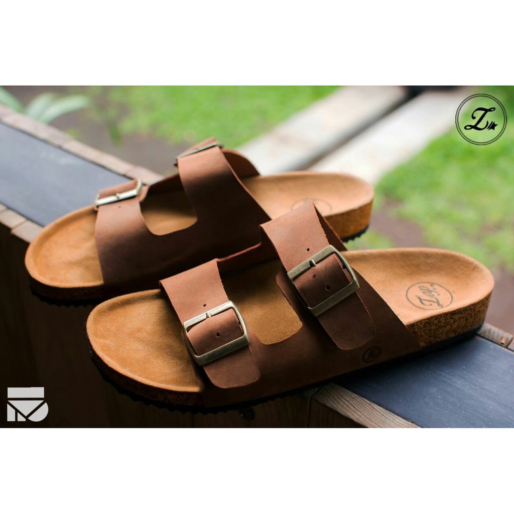 Cozy Brown | Sandal Kulit Asli Casual Ori Simple Pria Cowok Men Sendal Footwear | FORIND x Zapato