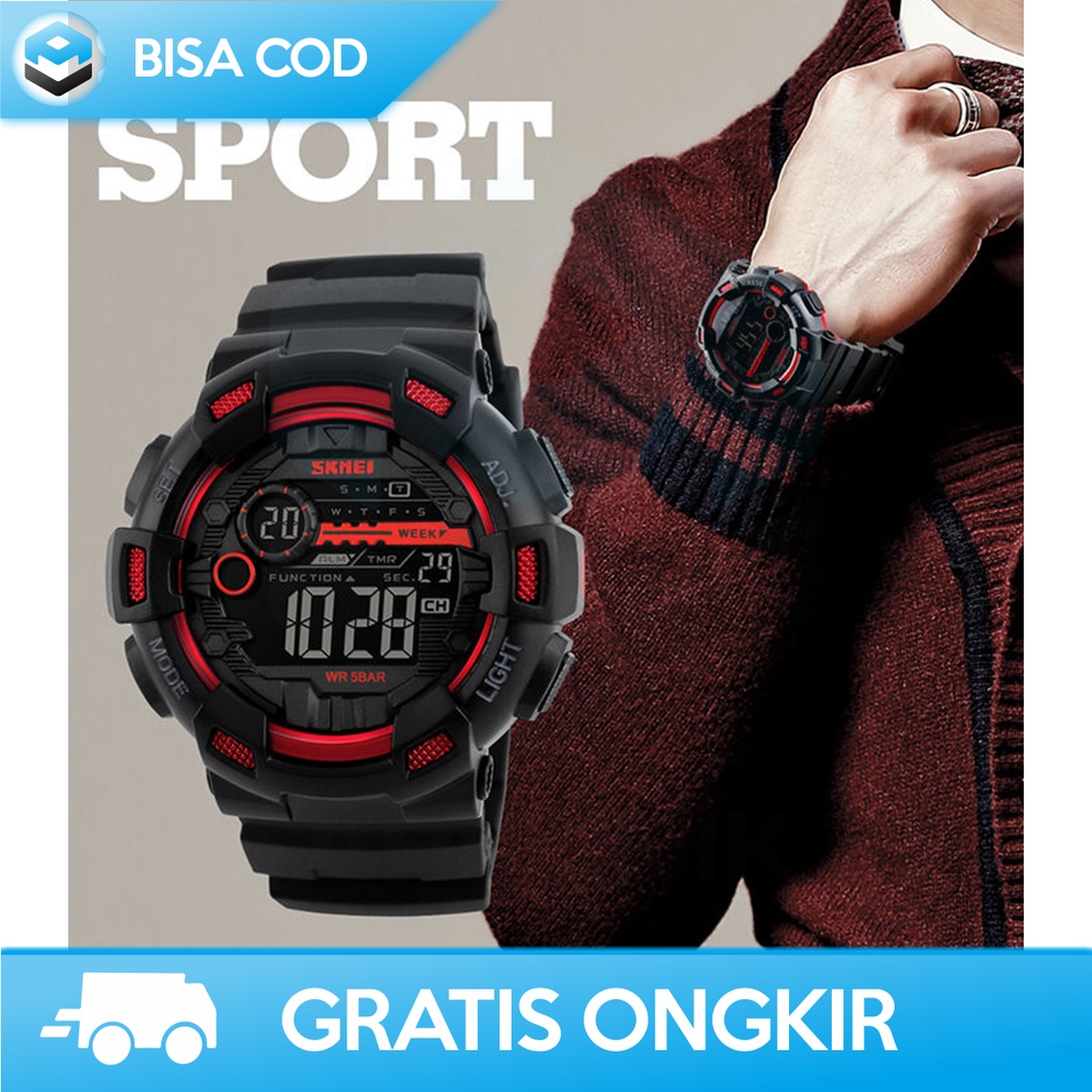 JAM TANGAN LAKI LAKI DIGITAL SKMEI DG1243 SPORTY WATER RESISTANT MURAH