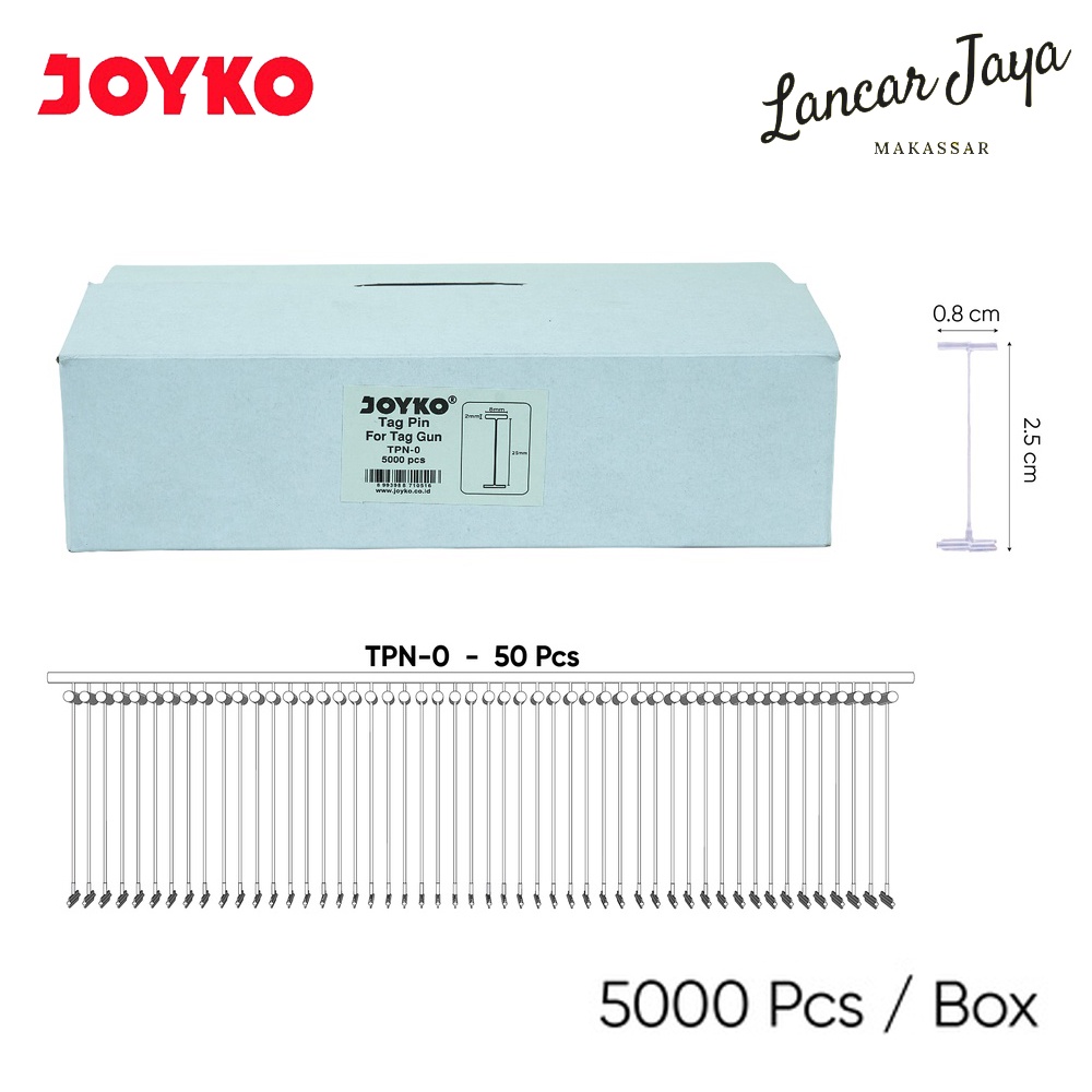 

[ 1 BOX / 5000 PCS ] Tag Pin Isi Refill Tag Gun Joyko TPN-0 25 mm