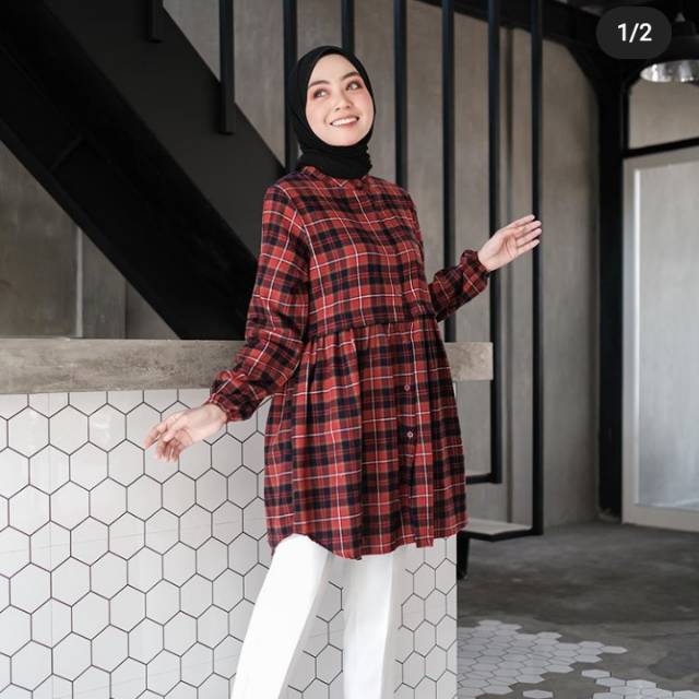 Adyra flanel tunik by outfix
