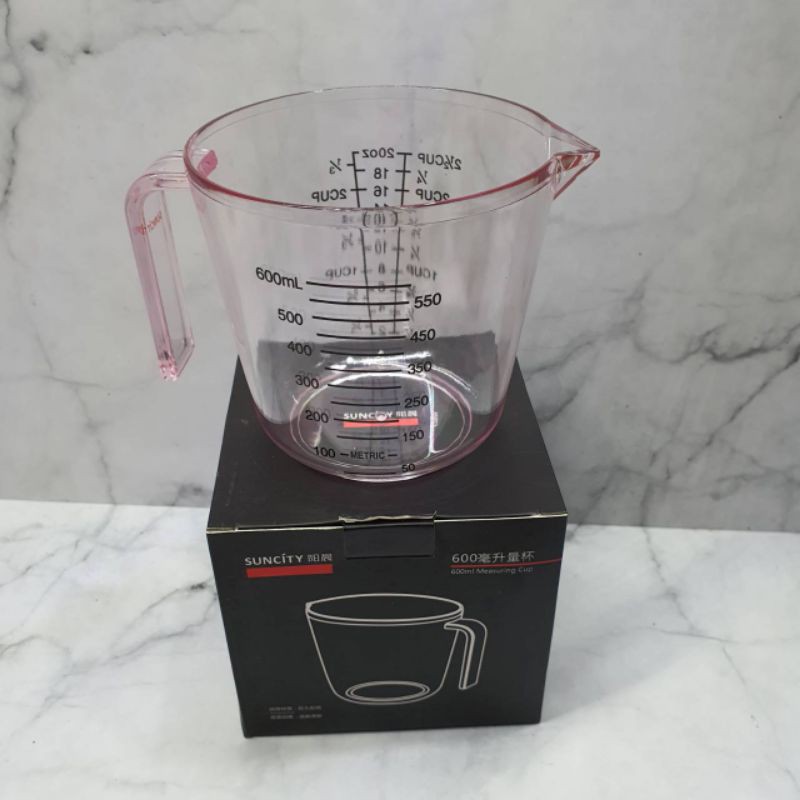 suncity gelas takar plastik 600 ml cairan liquid dapur baking tools