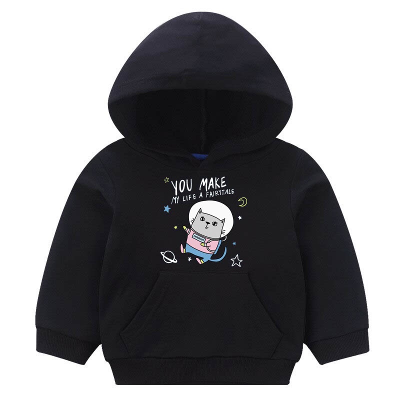 Sweater Anak Hoodie Anak Jaket Anak Motif Kucing Luar Angkasa You Make Fairy Tale Usia 1-6thn-2