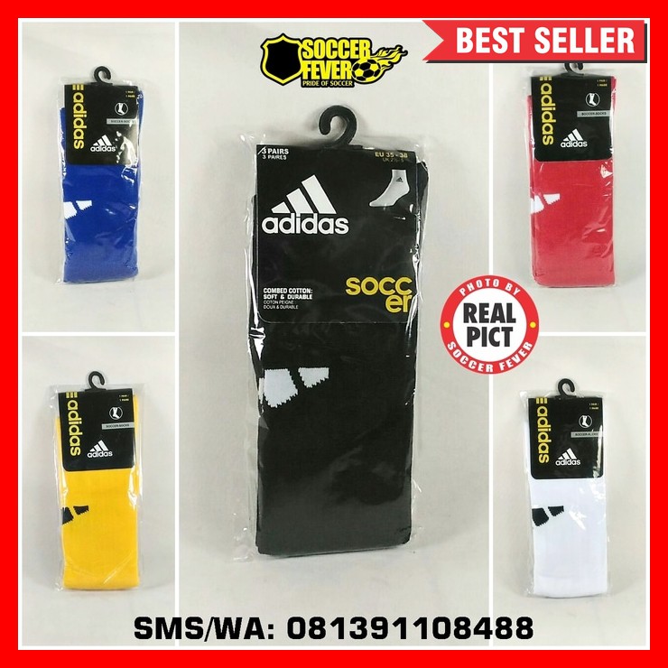 Kaos Kaki Anak Sepak Bola Futsal Adidas Hitam Putih Kuning Merah Biru Panjang
