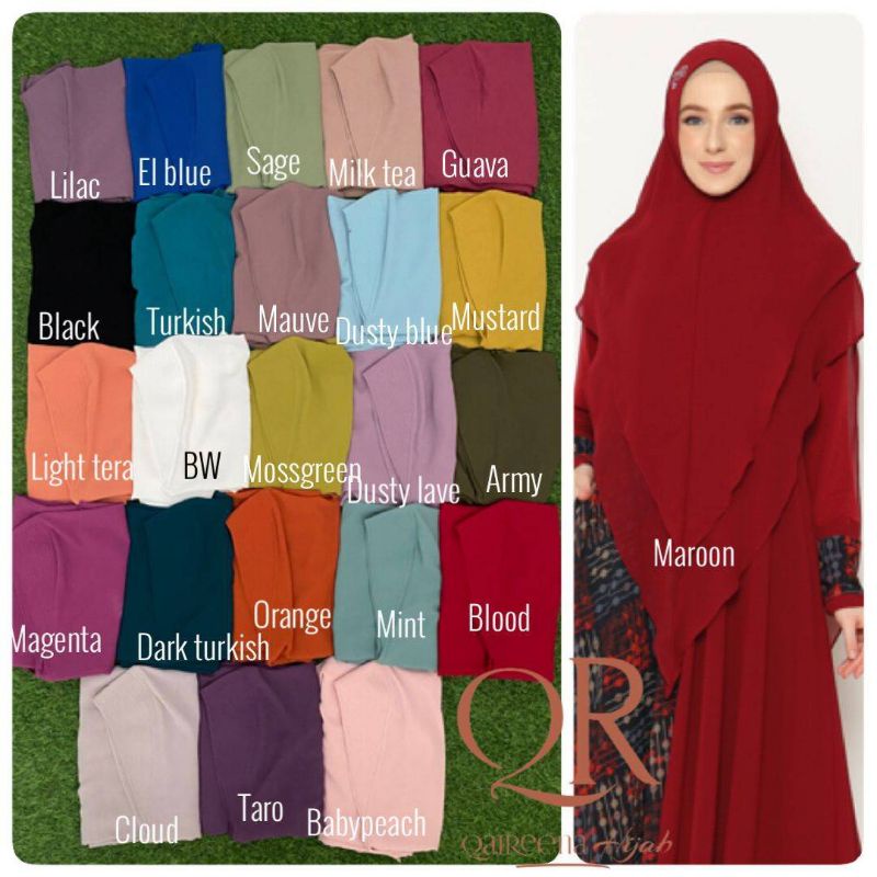 EIJI PLAIN KHIMAR by qaireena.hijab