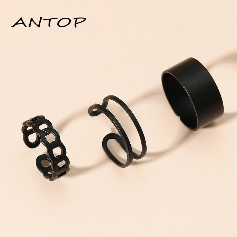 3pcs / Set Cincin Jari Knuckle Gaya Vintage Punk Hip-Hop Korea Untuk Pria Dan Wanita