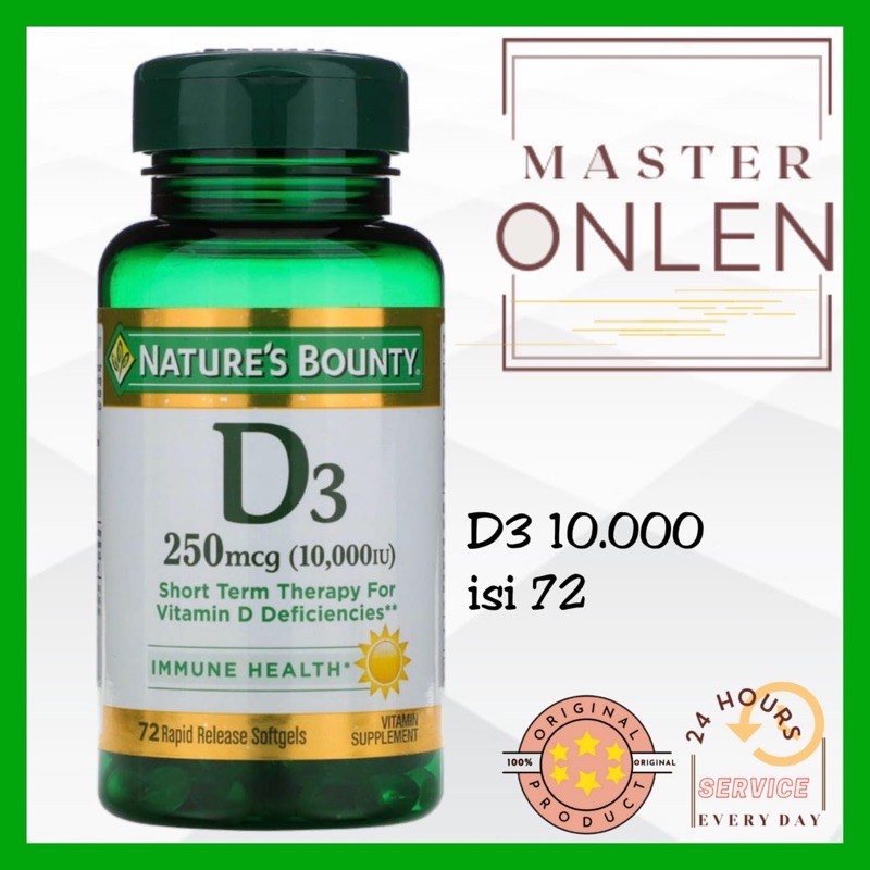 Nature's Bounty Vitamin D3 10000 iu 72 SG Nature bounty D3 10000iu Usa