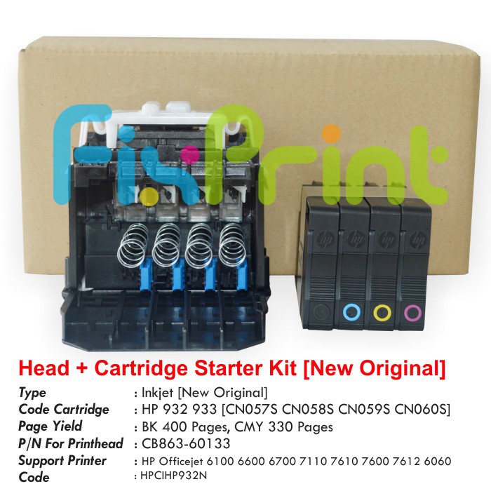 Print Head + Cartridge Tinta 932 933 Original HP Officejet 7610 7612 7110 7600 Printhead Kit HP 7610