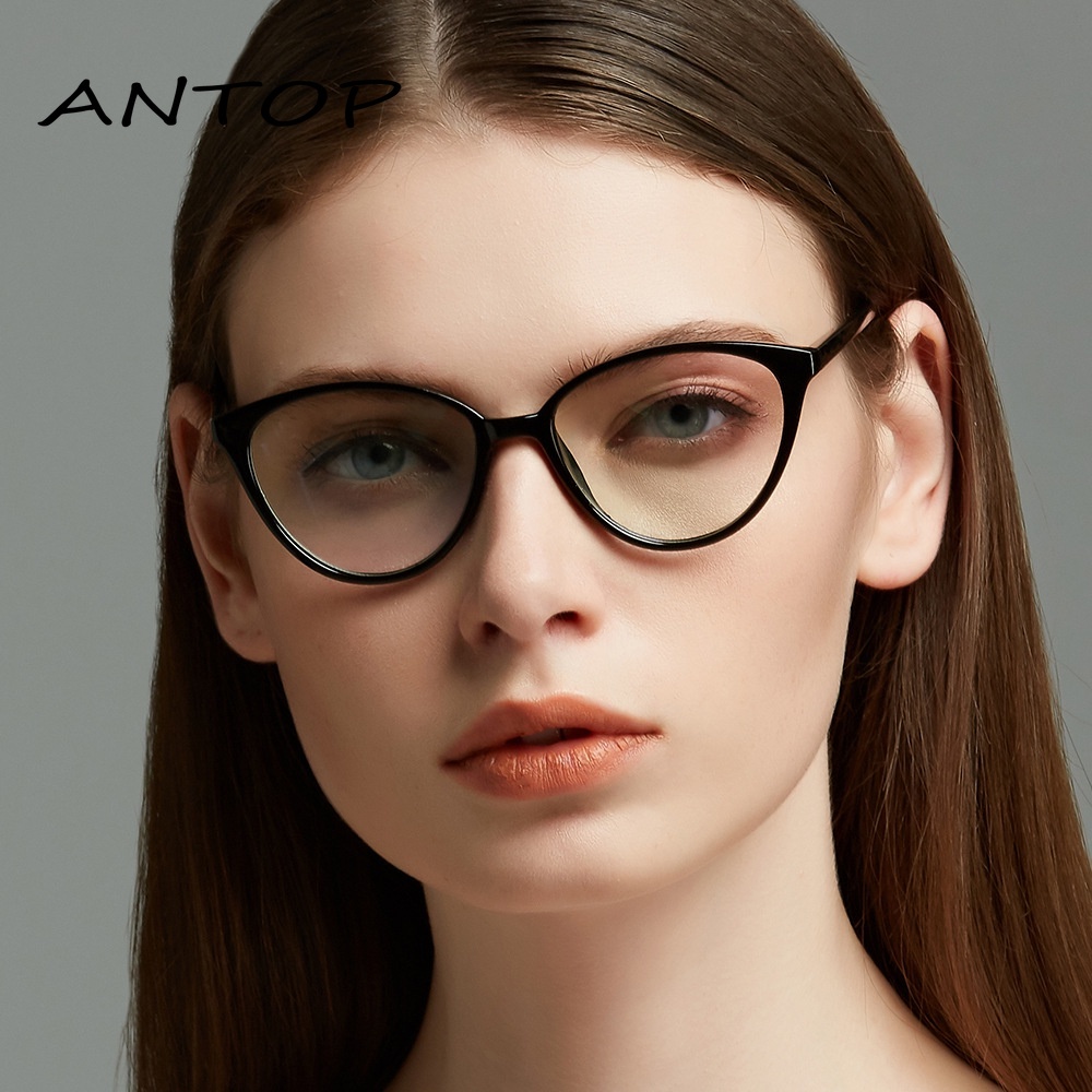 COD Kacamata Korea Wanita Kacamata Anti Radiasi Wanita Leopard Fashion Cat Eye retro flat Optical Eyeglasses ANTOP